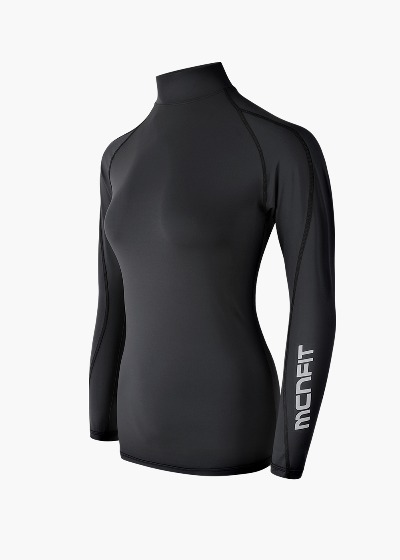 [MTL-COLD GEAR-BLACK] 블랙 슬림핏 UV 터틀넥 긴팔 기능성 스포츠 티셔츠